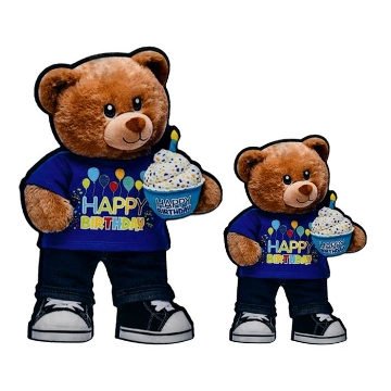 برچسب اتویی خرس و کیک تولد